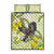 New Zealand Piwakawaka Fantail Bird Quilt Bed Set With Kowhai Flowers