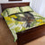 New Zealand Piwakawaka Fantail Bird Quilt Bed Set With Kowhai Flowers