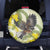 New Zealand Piwakawaka Fantail Bird Spare Tire Cover With Kowhai Flowers