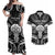 New Zealand Te Reo Maori Couples Matching Off Shoulder Maxi Dress and Hawaiian Shirt Korero Maori Ai Au