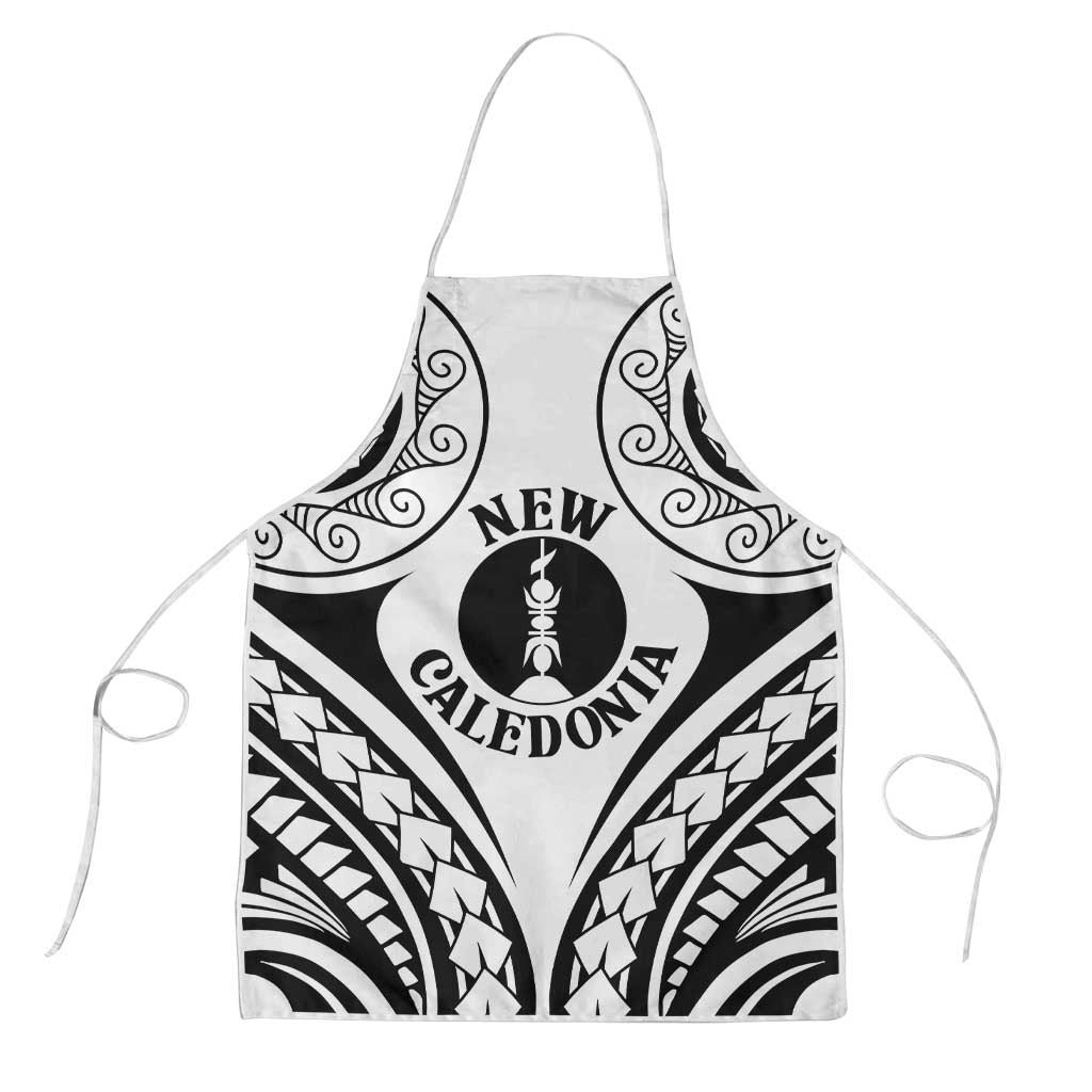 New Caledonia Day Apron Polynesian Curves White Color LT05 White - Polynesian Pride