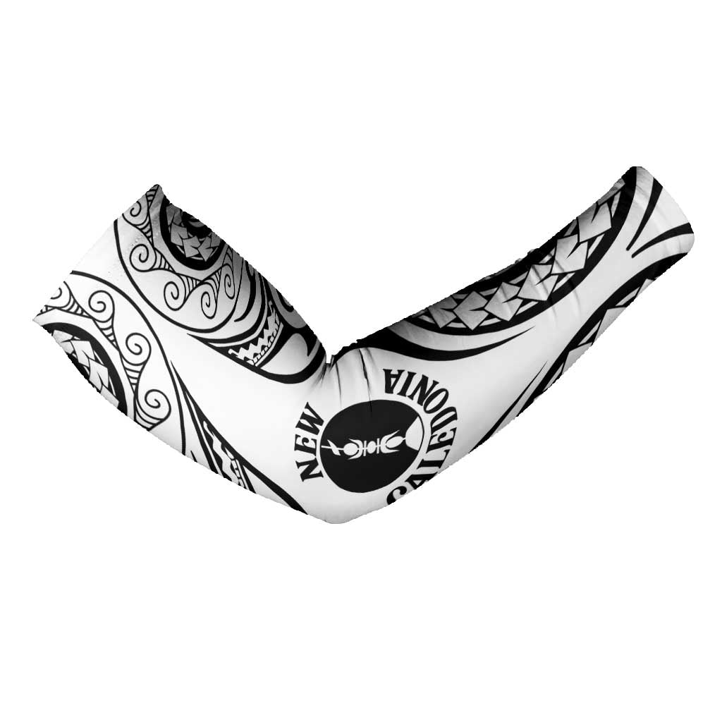 New Caledonia Day Arm Sleeves Polynesian Curves White Color LT05 - Polynesian Pride