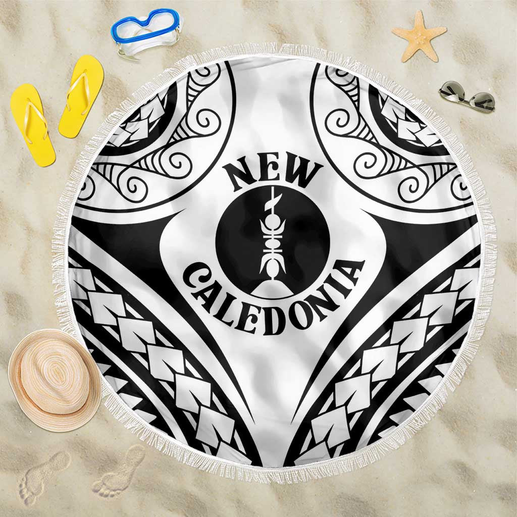 New Caledonia Day Beach Blanket Polynesian Curves White Color LT05 One Size 150cm White - Polynesian Pride