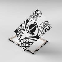 New Caledonia Day Canvas Wall Art Polynesian Curves White Color LT05 With Frame White - Polynesian Pride