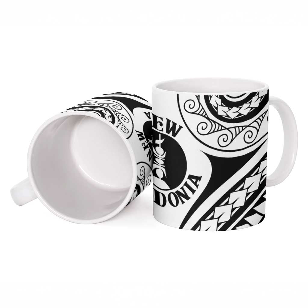 New Caledonia Day Ceramic Mug Polynesian Curves White Color LT05 - Polynesian Pride