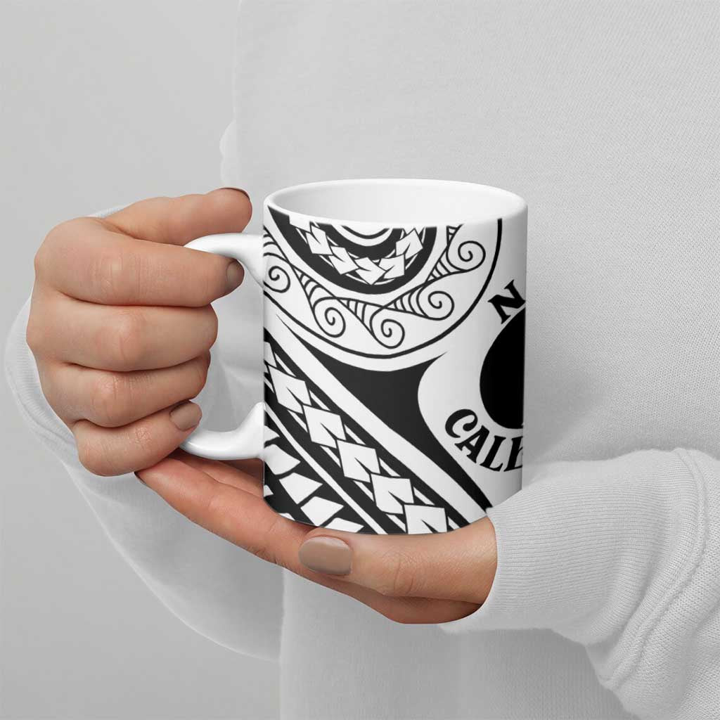 New Caledonia Day Ceramic Mug Polynesian Curves White Color LT05 - Polynesian Pride
