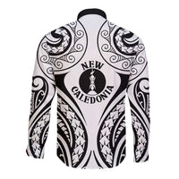 New Caledonia Day Long Sleeve Button Shirt Polynesian Curves White Color LT05 - Polynesian Pride