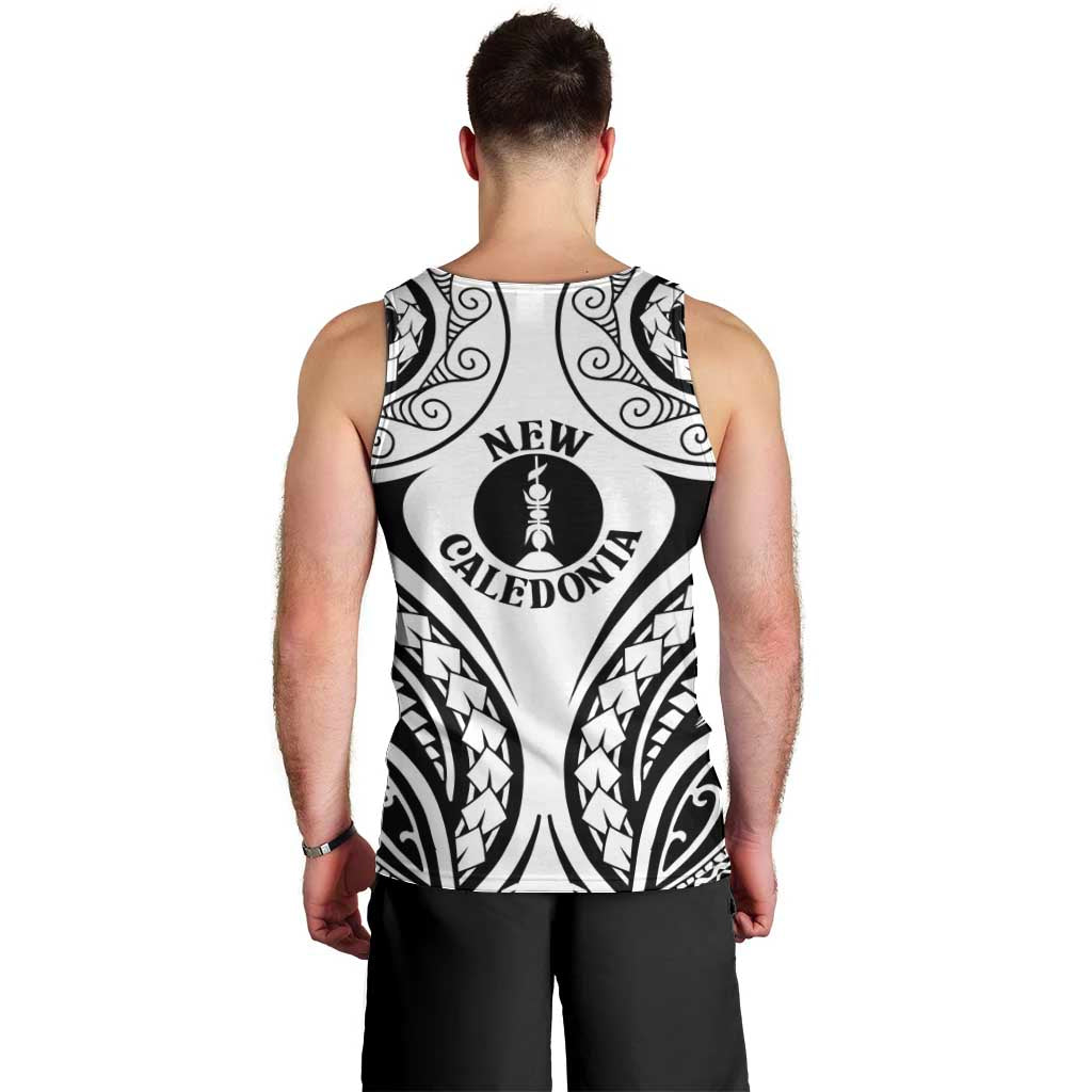 New Caledonia Day Men Tank Top Polynesian Curves White Color LT05 - Polynesian Pride