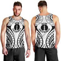 New Caledonia Day Men Tank Top Polynesian Curves White Color LT05 - Polynesian Pride