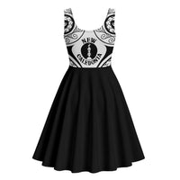 New Caledonia Day Midi Dress Polynesian Curves White Color LT05 - Polynesian Pride