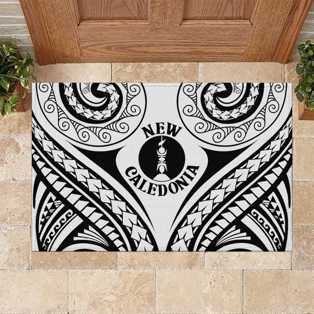 New Caledonia Day Rubber Doormat Polynesian Curves White Color LT05 White - Polynesian Pride