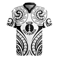 New Caledonia Day Rugby Jersey Polynesian Curves White Color LT05 White - Polynesian Pride