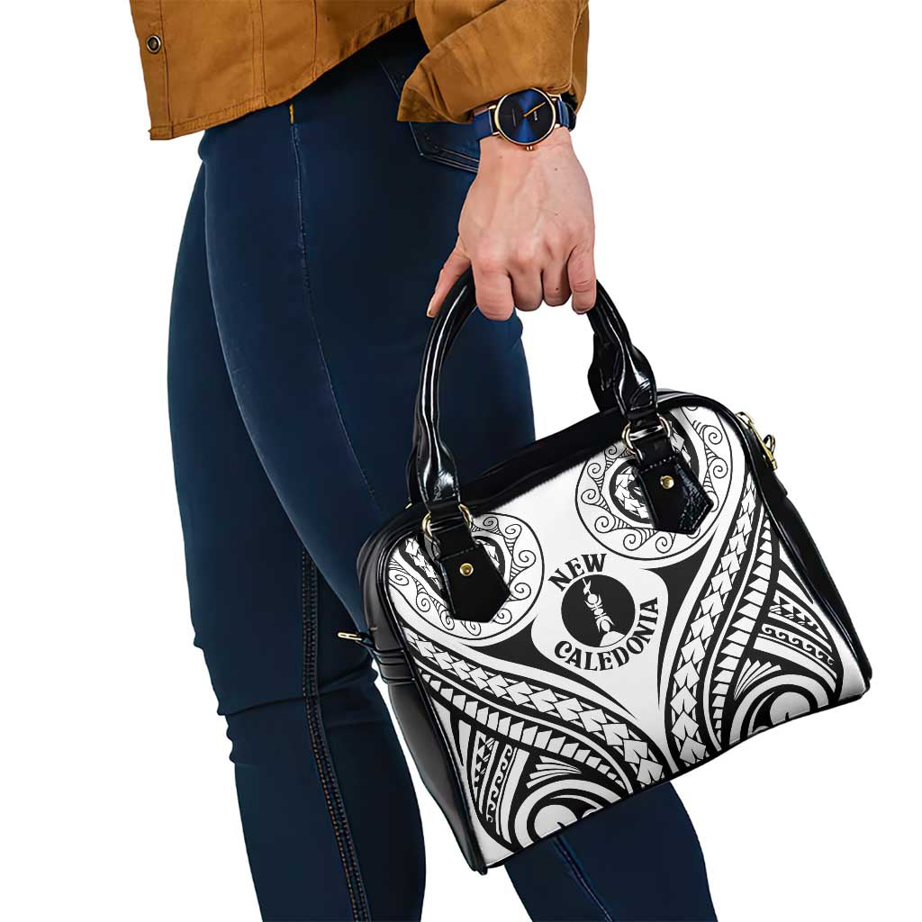 New Caledonia Day Shoulder Handbag Polynesian Curves White Color LT05 - Polynesian Pride