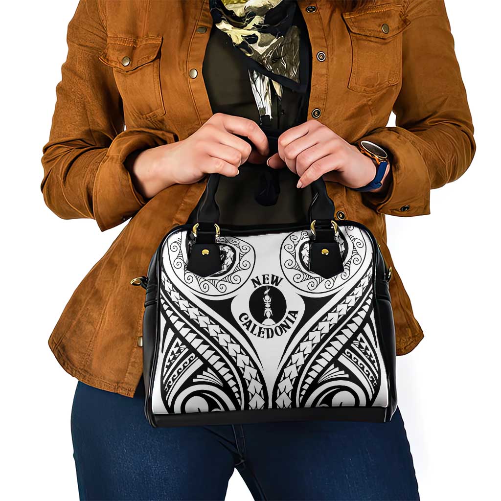 New Caledonia Day Shoulder Handbag Polynesian Curves White Color LT05 - Polynesian Pride