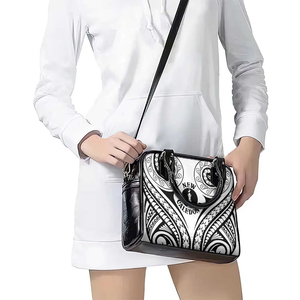 New Caledonia Day Shoulder Handbag Polynesian Curves White Color LT05 - Polynesian Pride
