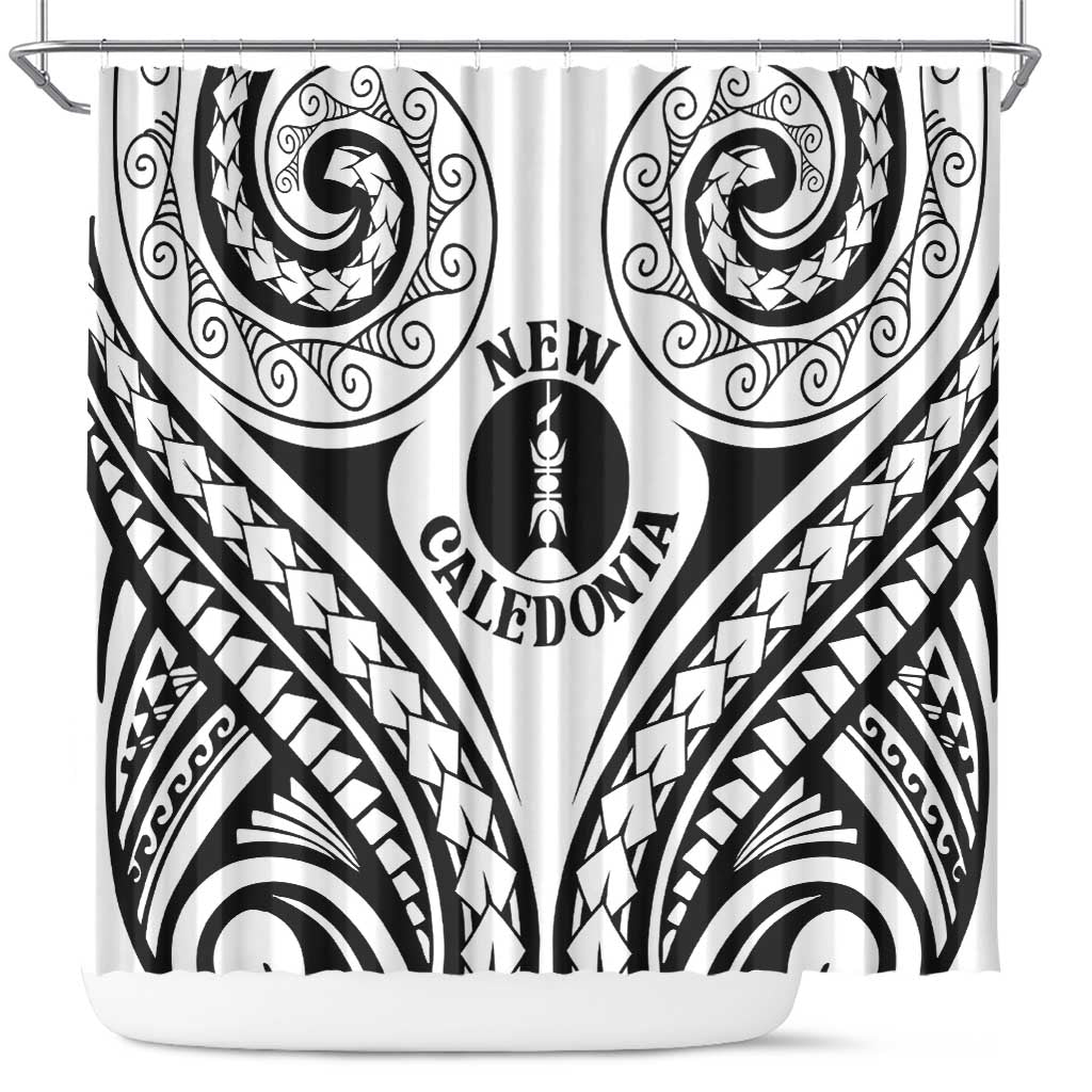 New Caledonia Day Shower Curtain Polynesian Curves White Color LT05 White - Polynesian Pride
