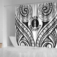 New Caledonia Day Shower Curtain Polynesian Curves White Color LT05 - Polynesian Pride
