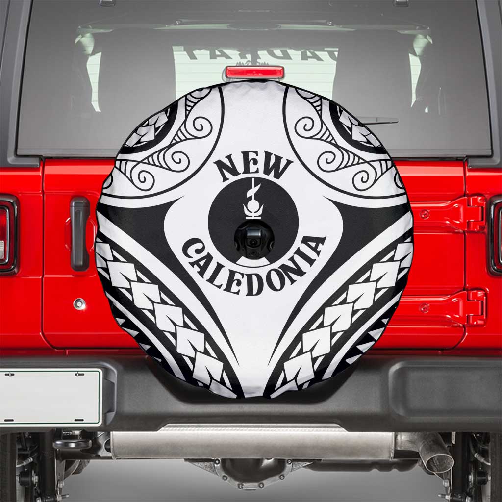 New Caledonia Day Spare Tire Cover Polynesian Curves White Color LT05 - Polynesian Pride