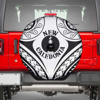 New Caledonia Day Spare Tire Cover Polynesian Curves White Color LT05 - Polynesian Pride
