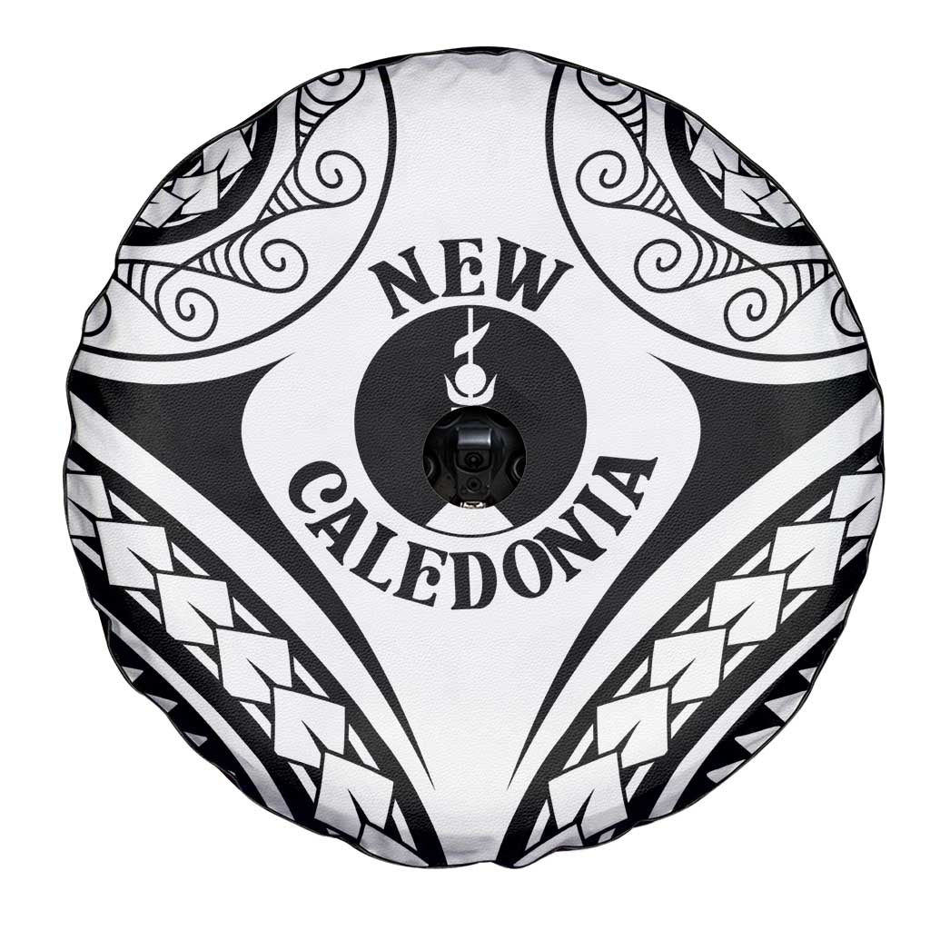 New Caledonia Day Spare Tire Cover Polynesian Curves White Color LT05 - Polynesian Pride