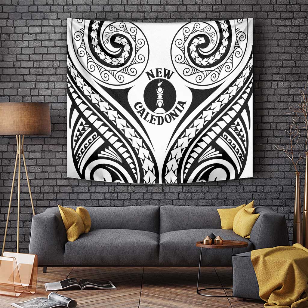 New Caledonia Day Tapestry Polynesian Curves White Color LT05 White - Polynesian Pride