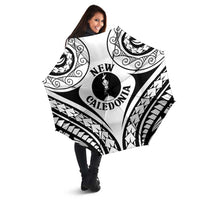 New Caledonia Day Umbrella Polynesian Curves White Color LT05 - Polynesian Pride