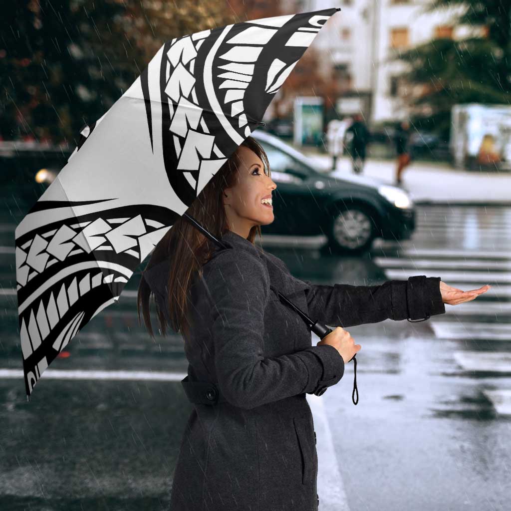 New Caledonia Day Umbrella Polynesian Curves White Color LT05 - Polynesian Pride