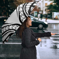 New Caledonia Day Umbrella Polynesian Curves White Color LT05 - Polynesian Pride