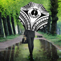 New Caledonia Day Umbrella Polynesian Curves White Color LT05 - Polynesian Pride
