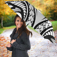New Caledonia Day Umbrella Polynesian Curves White Color LT05 - Polynesian Pride