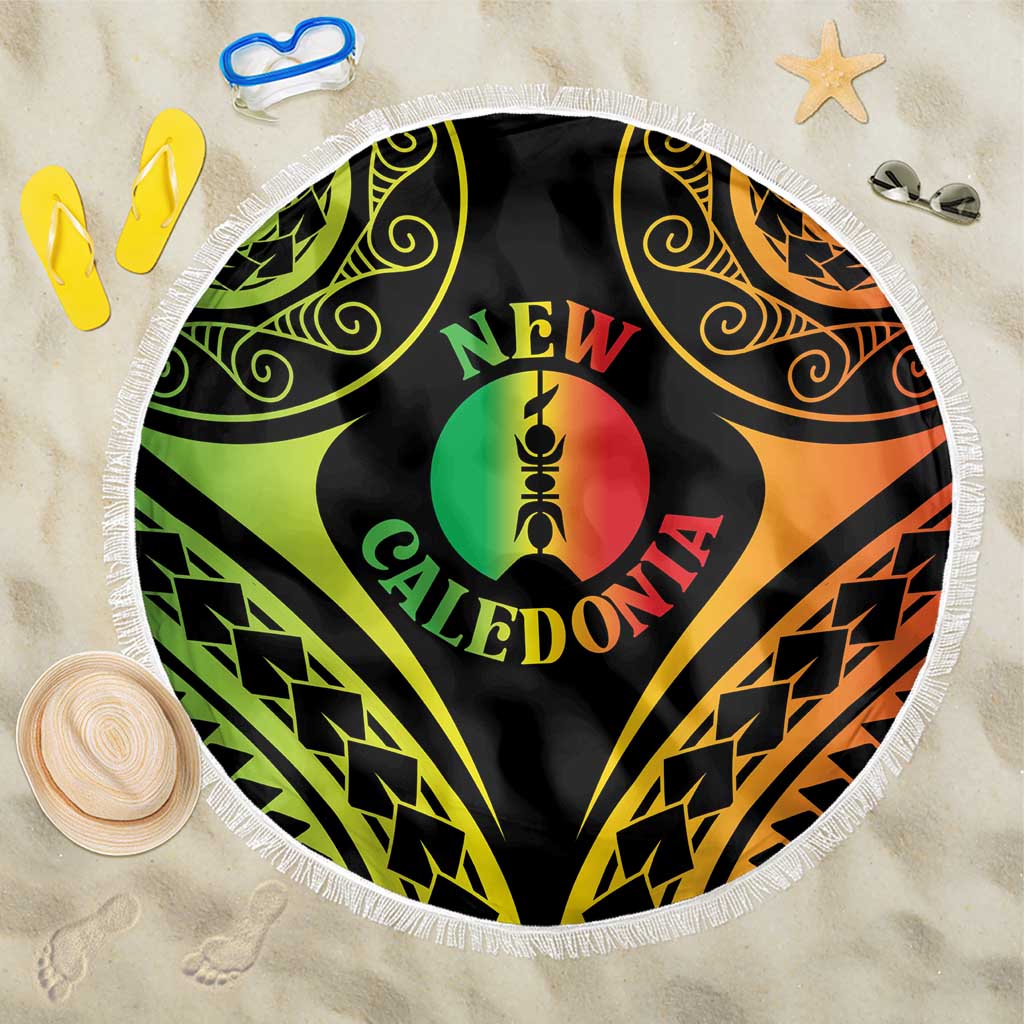 New Caledonia Day Beach Blanket Polynesian Curves Reggae Color LT05 One Size 150cm Reggae - Polynesian Pride