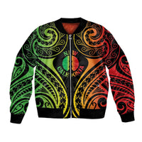 New Caledonia Day Bomber Jacket Polynesian Curves Reggae Color LT05 Unisex Reggae - Polynesian Pride
