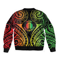 New Caledonia Day Bomber Jacket Polynesian Curves Reggae Color LT05 - Polynesian Pride
