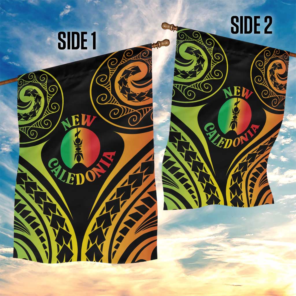New Caledonia Day Garden Flag Polynesian Curves Reggae Color LT05 - Polynesian Pride