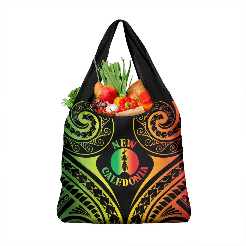 New Caledonia Day Grocery Bag Polynesian Curves Reggae Color LT05 1-pack One Size Reggae - Polynesian Pride