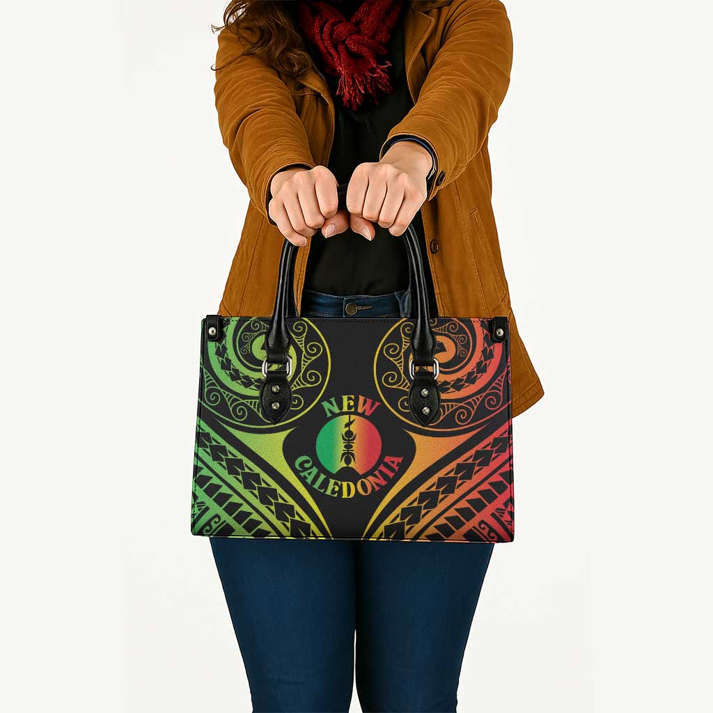 New Caledonia Day Leather Bag Polynesian Curves Reggae Color LT05 Reggae - Polynesian Pride