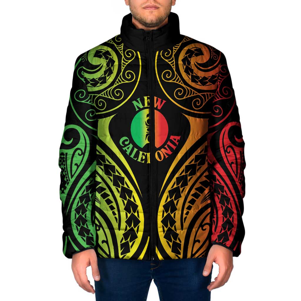 New Caledonia Day Padded Jacket Polynesian Curves Reggae Color LT05 Men Reggae - Polynesian Pride