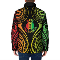 New Caledonia Day Padded Jacket Polynesian Curves Reggae Color LT05 - Polynesian Pride