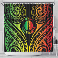 New Caledonia Day Shower Curtain Polynesian Curves Reggae Color LT05 - Polynesian Pride