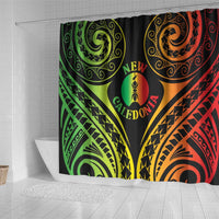 New Caledonia Day Shower Curtain Polynesian Curves Reggae Color LT05 - Polynesian Pride
