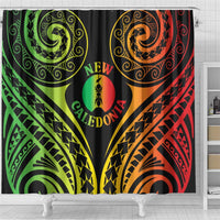 New Caledonia Day Shower Curtain Polynesian Curves Reggae Color LT05 - Polynesian Pride