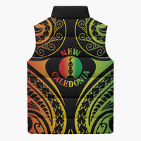 New Caledonia Day Sleeveless Puffer Jacket Polynesian Curves Reggae Color LT05 - Polynesian Pride