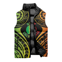 New Caledonia Day Sleeveless Puffer Jacket Polynesian Curves Reggae Color LT05 - Polynesian Pride