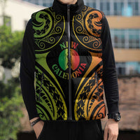 New Caledonia Day Sleeveless Puffer Jacket Polynesian Curves Reggae Color LT05 - Polynesian Pride