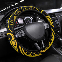 New Caledonia Day Steering Wheel Cover Polynesian Curves Reggae Color LT05 Universal Fit Reggae - Polynesian Pride