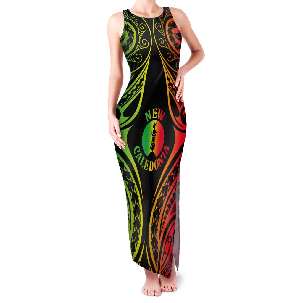New Caledonia Day Tank Maxi Dress Polynesian Curves Reggae Color LT05 Women Reggae - Polynesian Pride