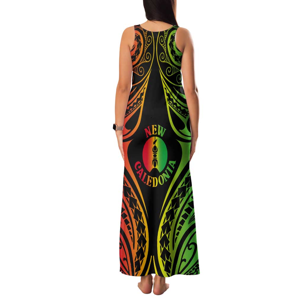 New Caledonia Day Tank Maxi Dress Polynesian Curves Reggae Color LT05 - Polynesian Pride