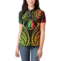New Caledonia Day Women Polo Shirt Polynesian Curves Reggae Color LT05 - Polynesian Pride