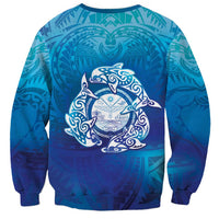 Marshall Islands Manit Day Sweatshirt Tribal Dolphin With Marshall Seal LT05 - Polynesian Pride