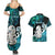 Aotearoa New Zealand Couples Matching Summer Maxi Dress and Hawaiian Shirt Paua Shell Fern Koru With Maori Hei Tiki LT05 - Polynesian Pride